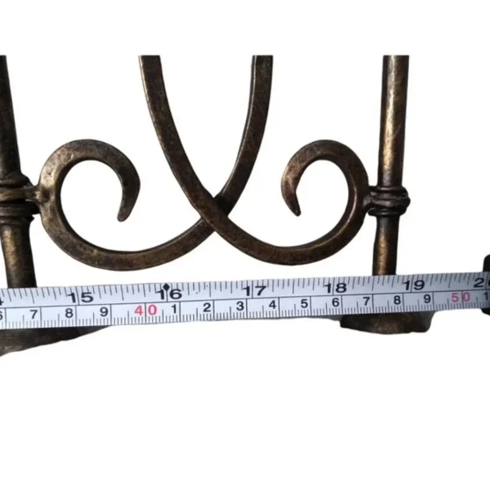 Vintage Hinged Panel Wrought Iron Candelabra
